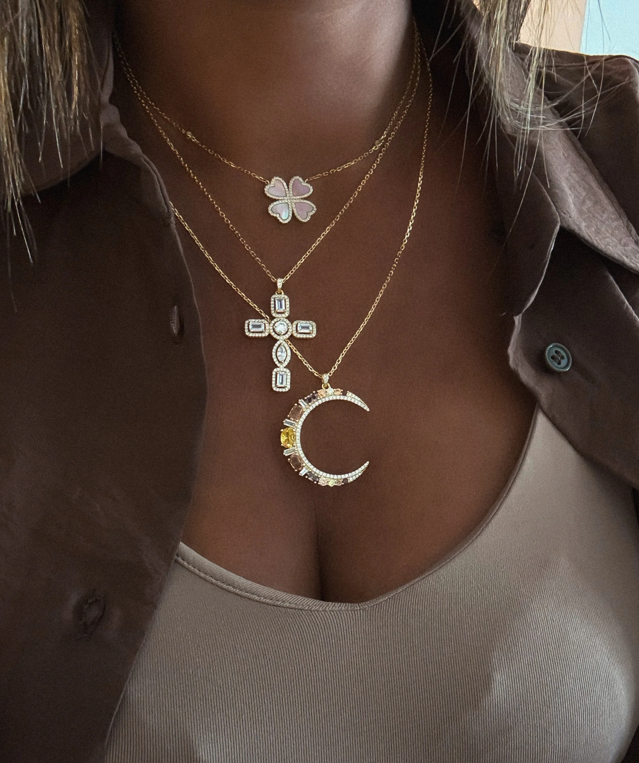 COLLIER "MOON XL CHOCO" - Image 4